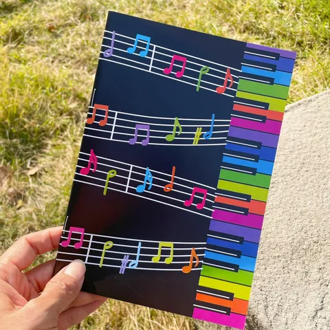 Musikthema Weicher Umschlag Notizbuch Klavier Noten Bedruckt Schüler Schreibwaren Schreibblock Tagebuch Übungsheft