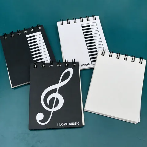 Mini Spiral Notebook Blank Memo Pad Music Piano Notes Design Student Pocket Writing Book Daily Journal Gift