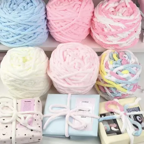 Bunte Macaron Chenille Garn Kordel DIY Geschenkverpackung Band Journal Dekorative Plüsch Schnur Bastelkordel