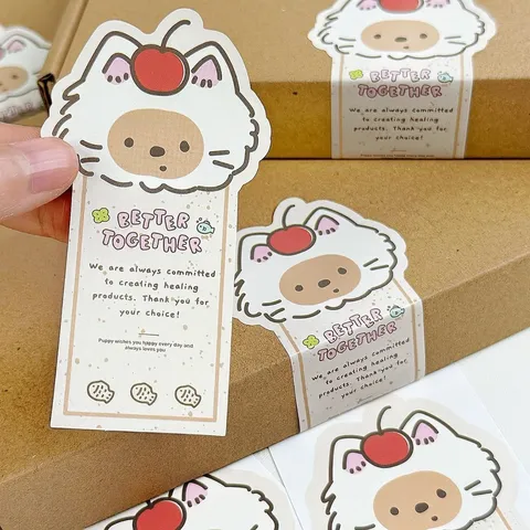 Cute Cartoon Cat And Dog Shaped Sealing Stickers Decorative Self-Adhesive Stationery Stickers For Journal Diary