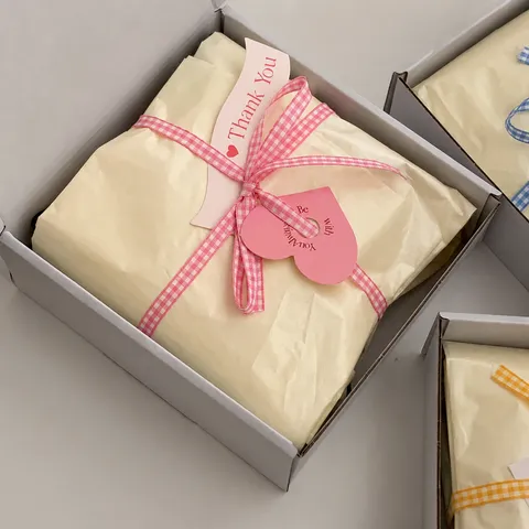 Milchgelb Seidenpapier Geschenkpapier Karori Band Set Blumenstrauß Verpackungsmaterialien Für Partydekor