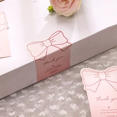 Süße Schleife Dekorative Aufkleber Und Geschenkkarten Rosa Schleife Design Danke Aufkleber Für Verpackung Party Deko