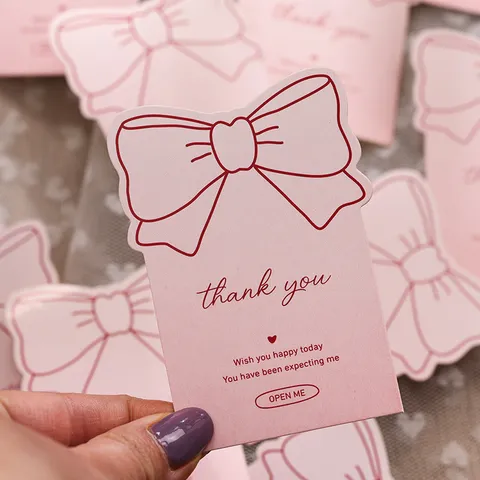 Süße Schleife Dekorative Aufkleber Und Geschenkkarten Rosa Schleife Design Danke Aufkleber Für Verpackung Party Deko