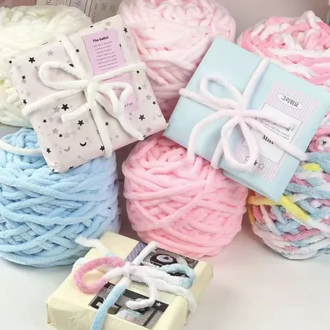 Bunte Macaron Chenille Garn Kordel DIY Geschenkverpackung Band Journal Dekorative Plüsch Schnur Bastelkordel