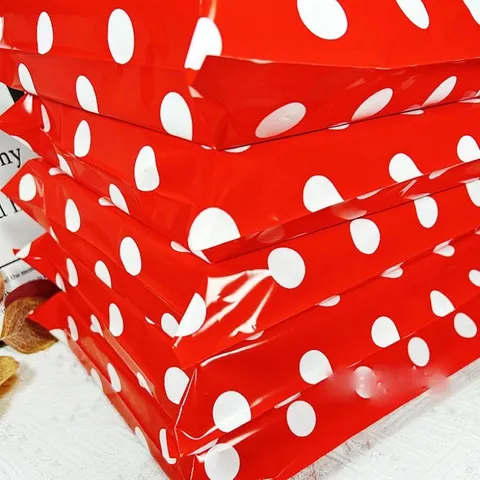 Thickened Waterproof Express Mailing Bags Red Polka Dot Plastic Packaging Envelopes For Clothing Retail Packing