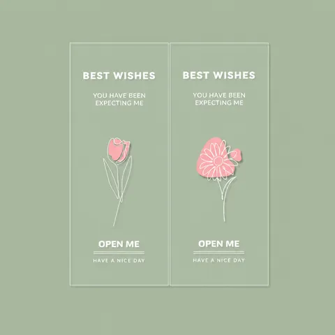 Transparente PVC Wasserdichte Selbstklebende Etiketten Aufkleber Süß Minimalistisch Bär Blumen Design Für Geschenk Versiegelung