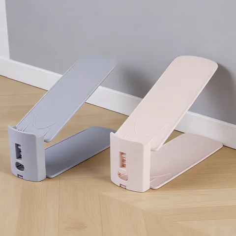 Adjustable Double Layer Shoe Rack Plastic Space Saving Shoe Organizer Holder Stand For Dormitory Home Living Room