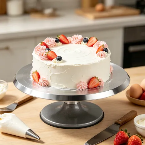 Aluminum Alloy Cake Turntable Rotating Stand Cake Decorating Revolving Plate Baking Tool Kitchen Supplies