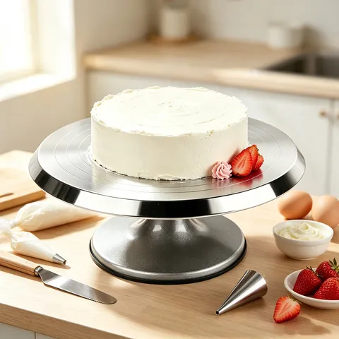 Aluminum Alloy Cake Turntable Rotating Stand Cake Decorating Revolving Plate Baking Tool Kitchen Supplies