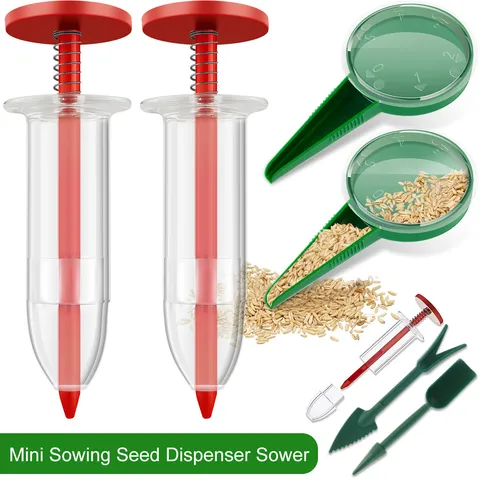 Mini Seed Dispenser Set Garden Manual Sowing Tool Plastic Plant Planter Adjustable Seed Distributor With Transplanter