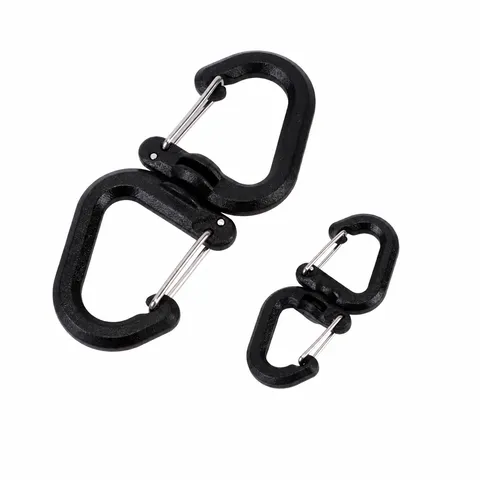 Outdoor Rotating Carabiner Portable S Hook Multi-functional Plastic Backpack Buckle Camping Gear Utility Clip
