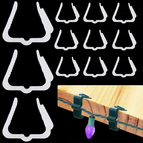 Noël Clips de Lumière de Toit Crochets de Gouttière en Plastique pour Guirlande Lumineuse Extérieure Décoration de Vacances