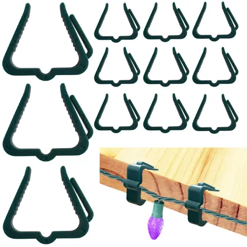 Noël Clips de Lumière de Toit Crochets de Gouttière en Plastique pour Guirlande Lumineuse Extérieure Décoration de Vacances