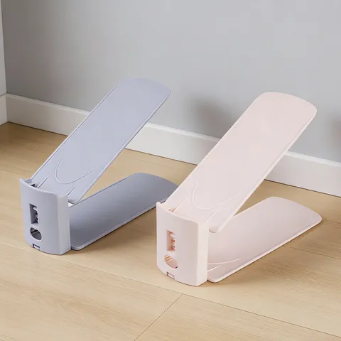 Adjustable Double Layer Shoe Rack Plastic Space Saving Shoe Organizer Holder Stand For Dormitory Home Living Room