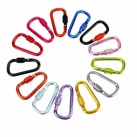 Mousqueton de Verrouillage en Alliage d'Aluminium Clip de Bouteille d'Eau de Sac à Dos d'Extérieur Crochet à Ressort en D Équipement de Randonnée de Camping