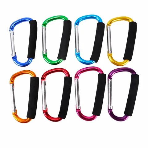 Mousqueton Anneau D en Aluminium Avec Poignée Éponge Crochet Polyvalent pour Camping Randonnée