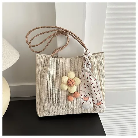 Lässige Urlaub Tote Tasche Damen Mode Einfach Große Kapazität Umhängetasche Trendige Unterarm Tasche Polyester Handtasche