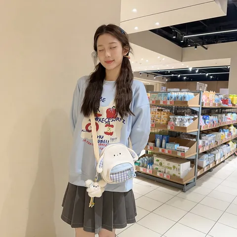Kids Cute Cartoon Shoulder Crossbody Bag Nylon Lightweight Casual Daily Small Messenger Bag For Girls Children Gift
