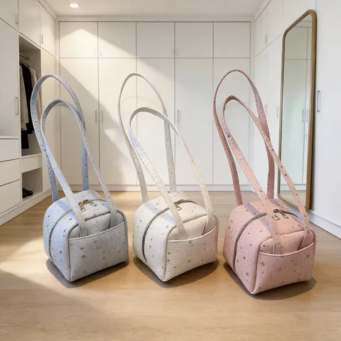 Casual Star Print Canvas Shoulder Bag Minimalist Small Capacity Commuter Underarm Bag Fashion Women Handbag