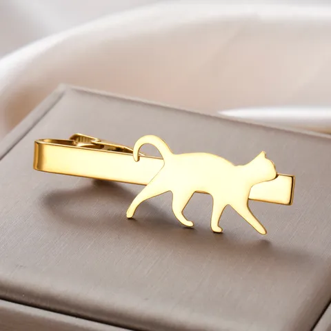 Pisa Corbatas Animal de Acero Inoxidable 304 para Hombre Forma de Gato Perro Dinosaurio León Lobo Galvanizado Accesorios Joyería Traje