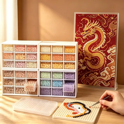 Organisateur de Bureau Japonais Boîte de Rangement en Plastique à Tiroirs Multicouches pour Papeterie Cosmétiques Bijoux Antipoussière Empilable