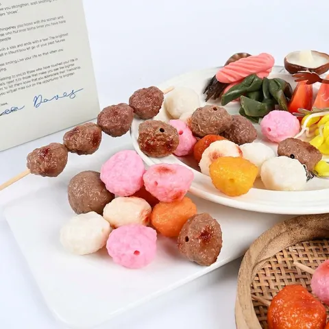 Artificial Beef Meatball Food Model Realistic PVC Plastic Lifelike Food Prop For Kitchen Decor Photography Window Display
