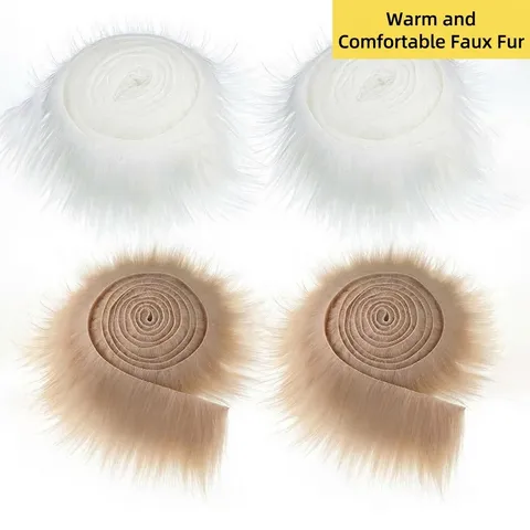 Imitatiebont Lint Trim Pluizige Stof Strip Voor DIY Ambachten Kerstversiering Kleding Naaiaccessoire Zacht Lang Haar Synthetisch
