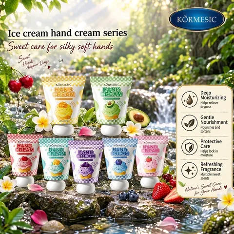 KORMESIC Frucht Eiscreme Handcreme Feuchtigkeitsspendend Pflegend Tiefenreparatur Hydratisierende Hautpflegecreme Damen Alltag