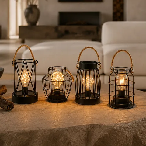 Moderne Minimalistische Eisen Hanfseil Laterne Tischlampe LED Nachtlicht Nordische Retro Industrie Atmosphäre Lampe Für Bar Arbeitszimmer Schlafzimmer Dekoration