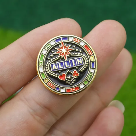 Clip de Chapeau de Golf Magnétique Créatif en Métal Marqueur de Balle Émaillé Motifs de Poker Accessoires de Golf Hommes Femmes