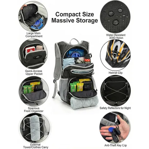 Waterproof Hiking Backpack Cycling Daypack Lightweight Breathable Sports Hydration Bag Outdoor Travel Backpack For Men Women