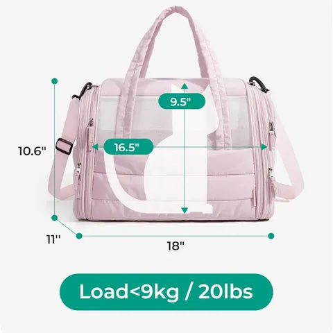 Soft-Sided Pet Carrier Bag For Small Cats And Dogs Foldable Quilted Fluffy Travel Handbag Crossbody Pet Bag With Breathable Mesh