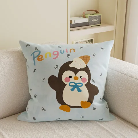 Soft Cute Cartoon Animal Throw Pillow Cat Penguin Dog Cushion Cover With Without Insert Home Living Room Sofa Bed Decor