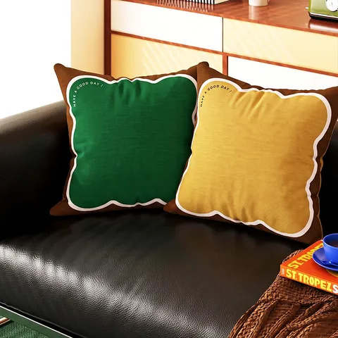 Funda de Cojín Geométrica de Mediados de Siglo en Felpa Suave para Sofá Oficina Coche Decoración Hogar Cojín Cuadrado