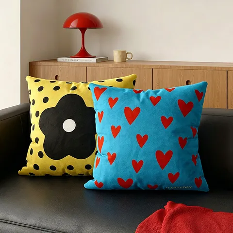 Cojín Estampado Floral De Dibujos Animados Funda De Cojín Bonita Con Relleno Desmontable Y Lavable Para Sala De Estar Decoración Del Hogar