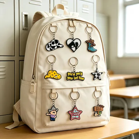 Llavero de Vaquero del Oeste de Caucho Suave PVC Adorno de Bolso Cartoon Anillo de Llave de Coche