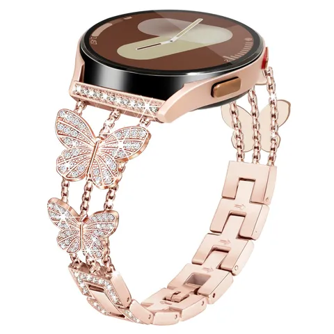Μεταλλικό Λουράκι Smartwatch Πεταλούδας Στρας Για Ρολόι Samsung Galaxy Ανταλλακτικό Μόδας Πολυτελές Elegant Strap