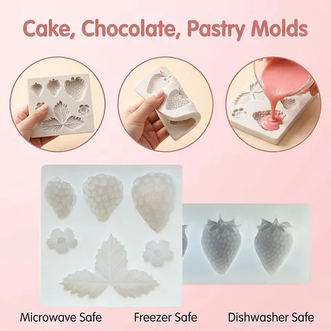 Strawberry Silicone Mold Chocolate Fondant Candy Baking Mold DIY Cake Decorating Tool Resin Clay Craft Mold