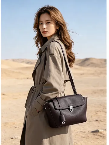 Bolso de Hombro de Cuero de Vaca para Mujer Bolso Tote de Gran Capacidad Bolso de Axila Bolso de Mano Minimalista Estilo Coreano
