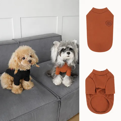 Simpatico Ricamo Occhi a Cuore Vestiti per Cani da Compagnia Autunno Inverno Caldo Cotone Due Zampe Maglione Cucciolo Casual