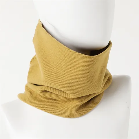 Unisex Winter Warm Knitted Neck Warmer Scarf Minimalist Solid Color Double Layer Windproof Neck Guard Outdoor Cycling Scarf