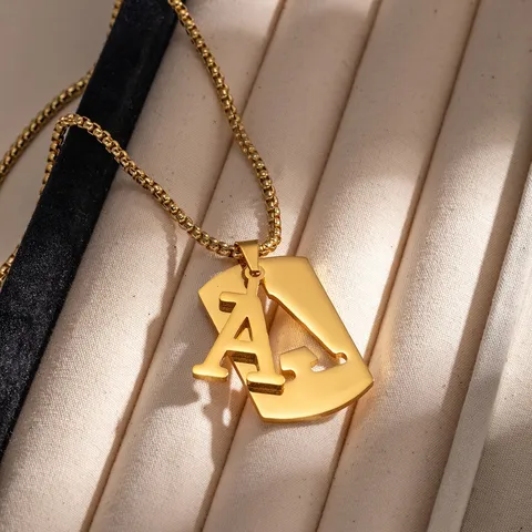 Retro Stainless Steel English Letter Pendant Clavicle Chain Necklace Hip Hop Fashion Jewelry For Women