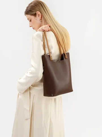 Sac Cabas en Cuir Véritable pour Femmes Grande Capacité Casual Mode Sac Bandoulière Tissé Rétro Sac à Main