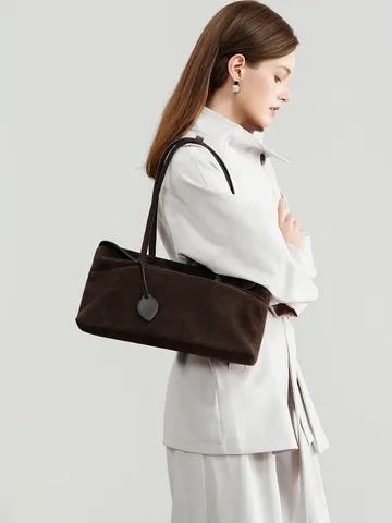 Femme Vintage Daim Sac Bandoulière Rétro Navettage Sous-Bras Sac à Main Grande Capacité Sac Bandoulière Cabas Décontracté