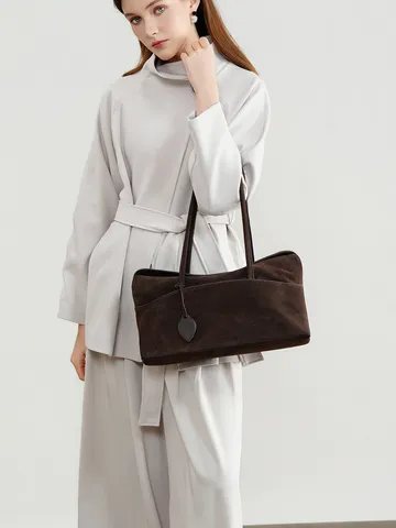Femme Vintage Daim Sac Bandoulière Rétro Navettage Sous-Bras Sac à Main Grande Capacité Sac Bandoulière Cabas Décontracté