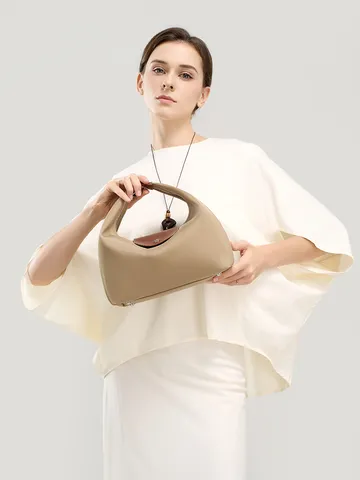 Sac Bandoulière Minimaliste en Tissu Nylon Sac Cabas Décontracté pour Trajet Femmes Imperméable Poignée Supérieure Sac Dumpling