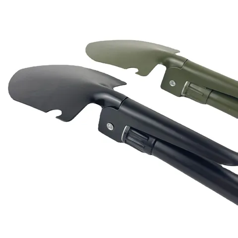 Multifunctional Folding Entrenching Tool Carbon Steel Outdoor Camping Shovel With Portable Carry Bag And Compass