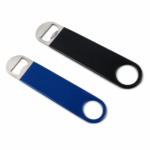 Ouvre-Bouteille de Bière en Acier Inoxydable Multifonctionnel Portable Ouvre-Bouteille Plat Avec Poignée Revêtue de Caoutchouc Outil de Cuisine Bar