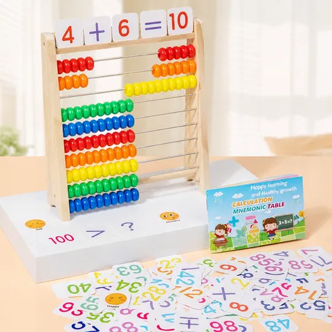 Kids Wooden Math Calculating Frame Abacus Counting Beads Educational Toy Montessori Early Learning Tool For Children