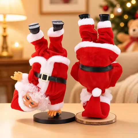 Elektrischer Handstand Hip Hop Weihnachtsmann Puppe Musik Spielzeug Weihnachtsfeier Heimdekoration Ornament Geschenk